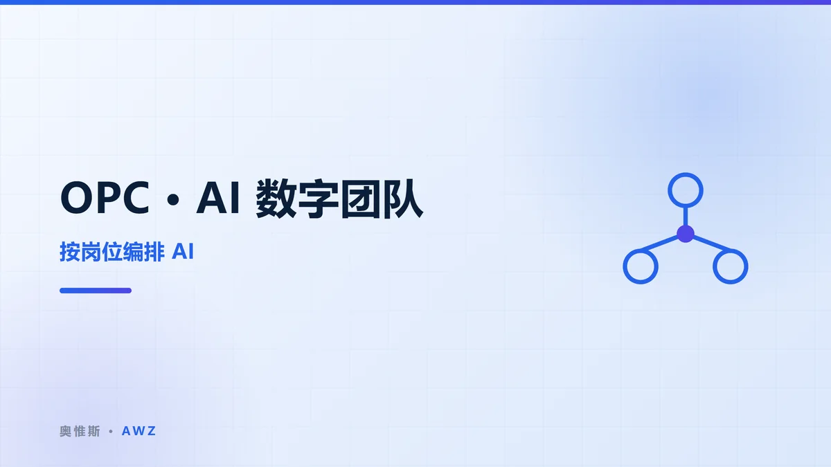 OPC · AI 数字团队：按岗位编排 AI
