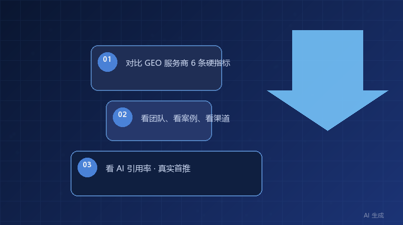 2026 年 GEO 优化公司怎么挑？6 条硬指标 + 4 类常见派别