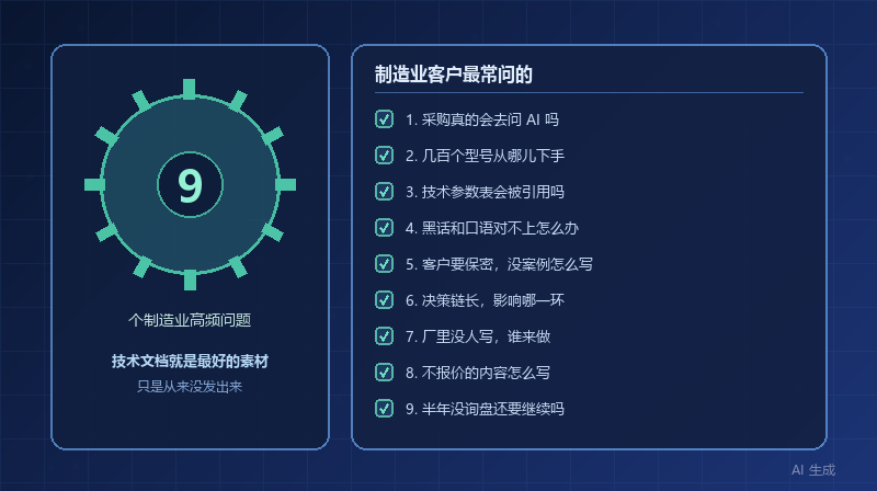 制造业做 GEO 优化，技术和采购最常问的 9 个问题
