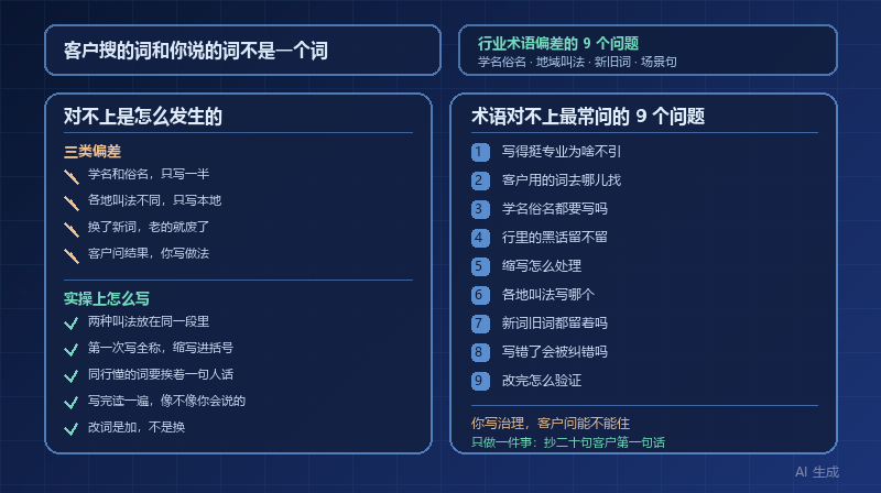 客户搜的词和你说的词不是一个词：行业术语偏差的 9 个问题