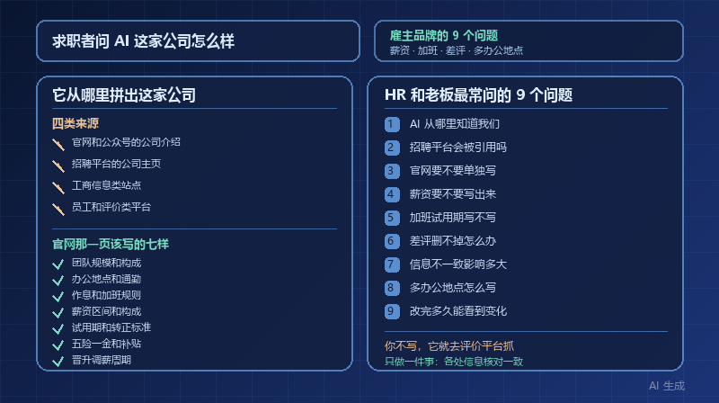求职者问 AI 这家公司怎么样，答案里怎么说的：雇主品牌的 9 个问题
