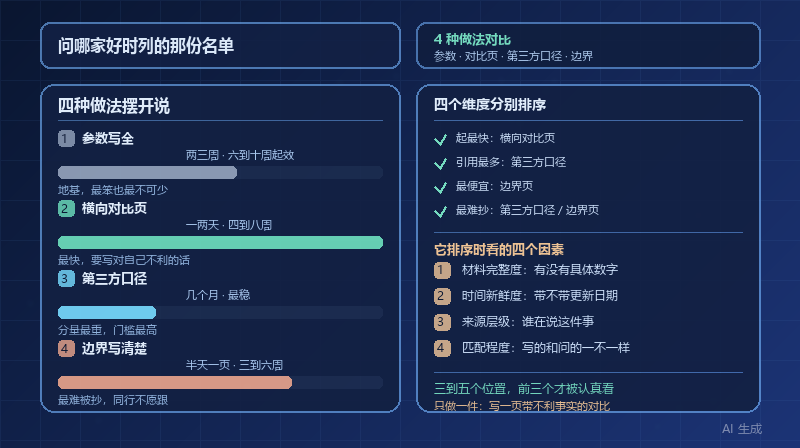 AI 列推荐名单的时候凭什么把你排进去：4 种做法对比