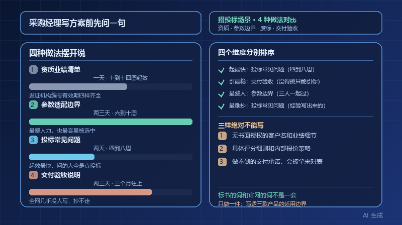 大客户在 AI 里查供应商的时候，你的名字不在名单上：4 种招投标场景内容做法的成本与效果对比
