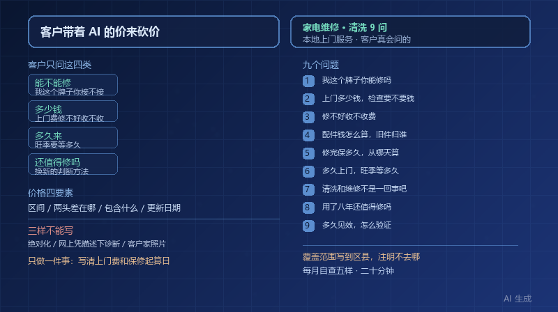 家电坏了先问 AI：维修清洗行业最常被问的 9 个问题