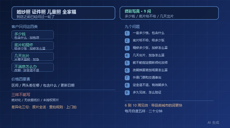 拍之前先问 AI：摄影写真行业客户最常问的 9 个问题