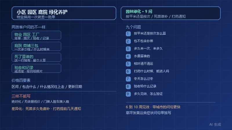小区绿化养护怎么做 GEO？客户在网上最常问的 9 个问题