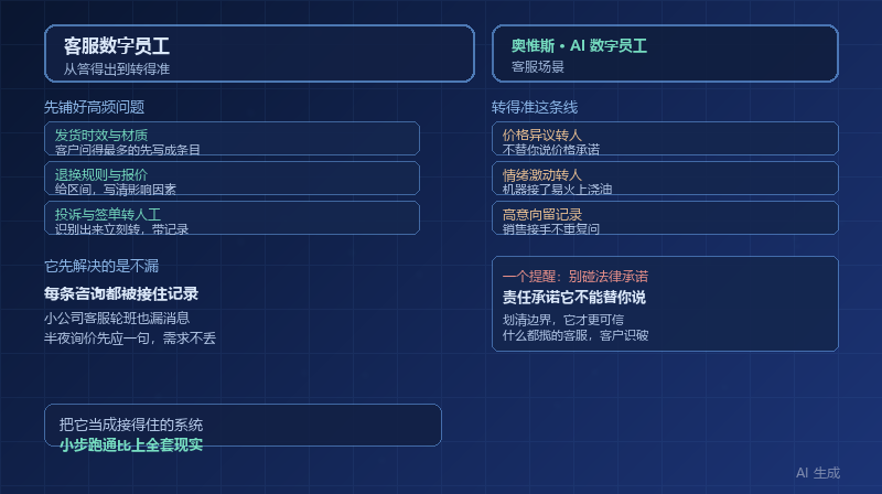 客服场景的 AI 数字员工：从「答得出」到「转得准」
