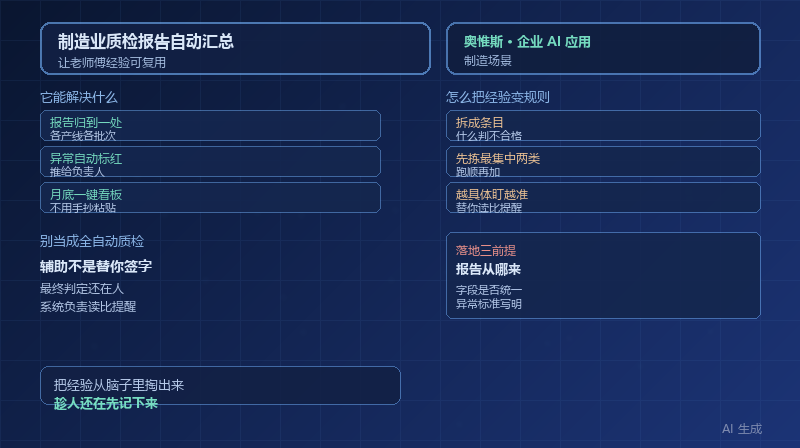 制造业质检报告自动汇总：让老师傅的经验可被复用